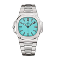 Classique Intégré 40 – Cadran Bleu Tiffany | Bracelet en Acier & Texture Horizontale